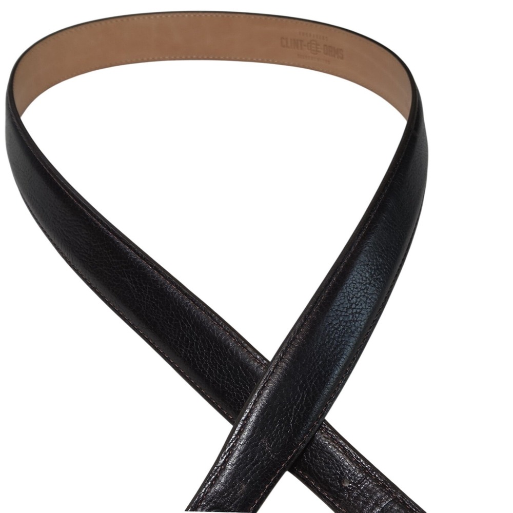 CLINT ORMS Bullhide Leather Belt Mens 40 Brown Handmade USA Western NO BUCKLE